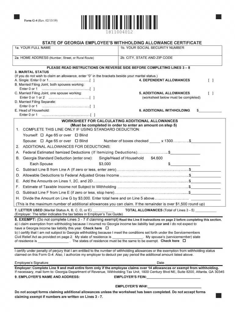 georgia g 4 form 2019 Preview on Page 1