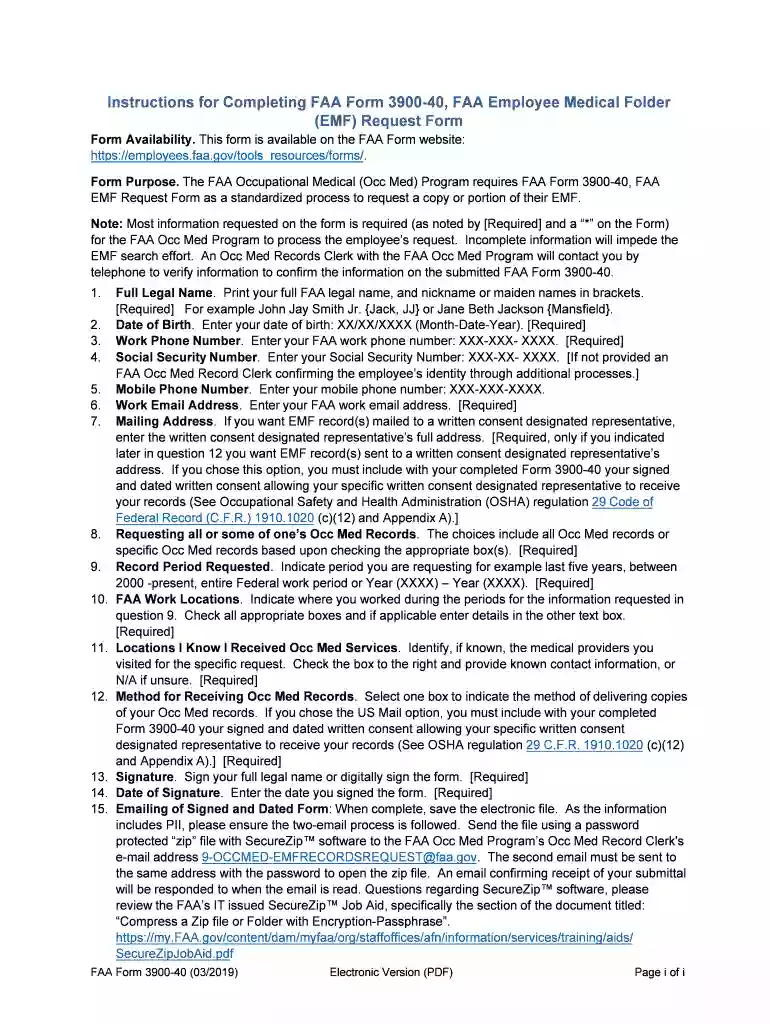 ATO Employee Medical Folder Request Form Form 3900-40 Preview on Page 1