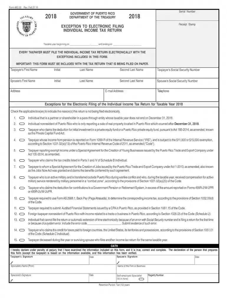 puerto rico tax return form 482 in english Preview on Page 1