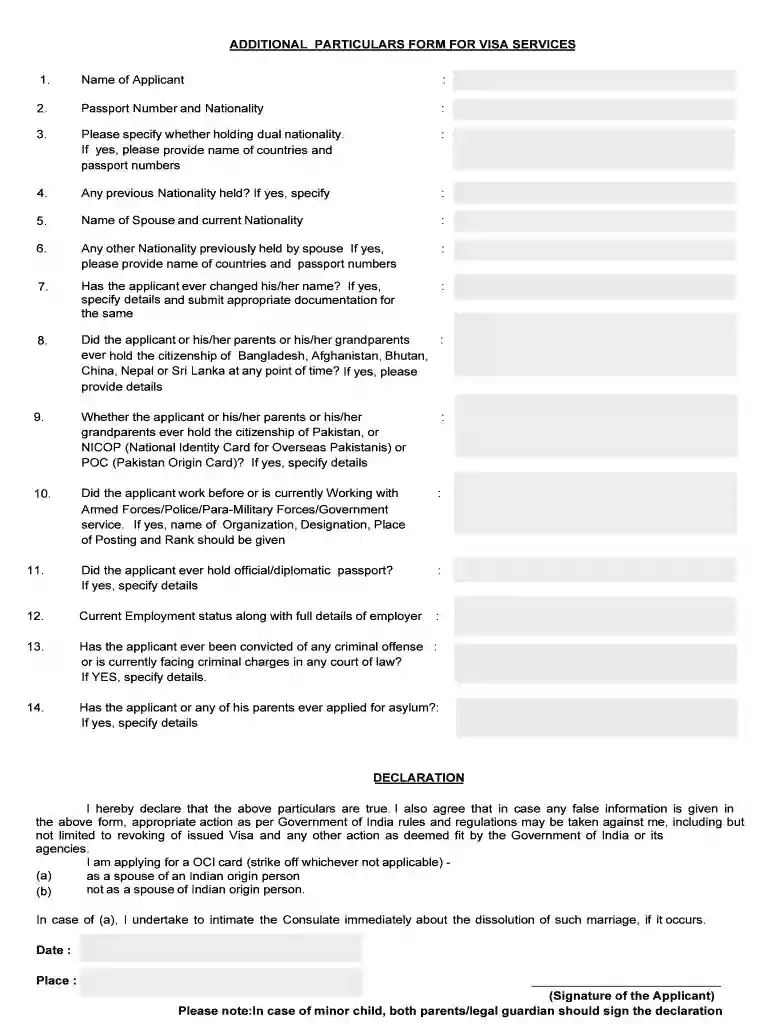 additional particular form annexure a Preview on Page 1