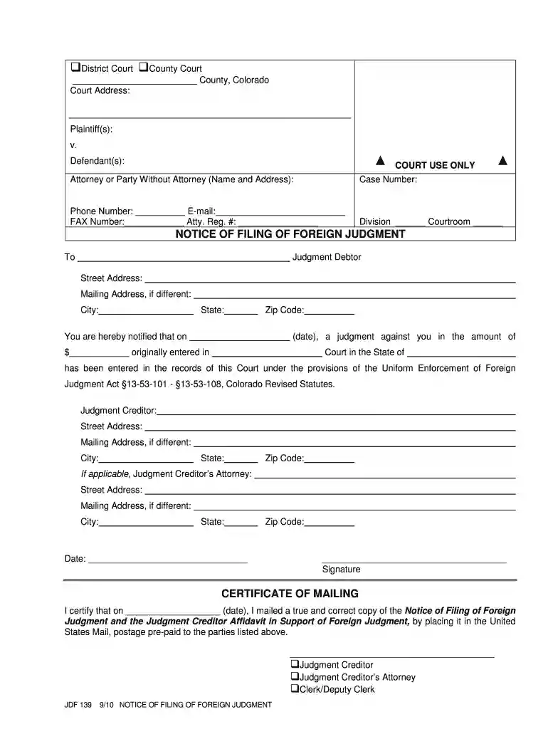 colorado notice foreign Preview on Page 1