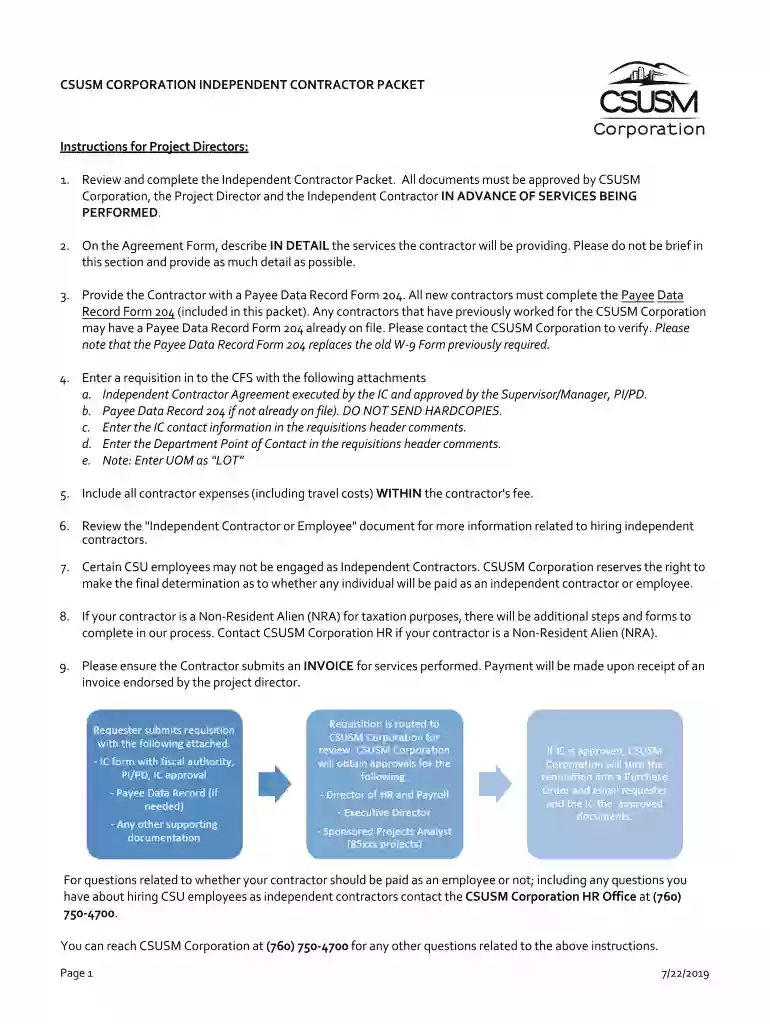 contractor packet Preview on Page 1