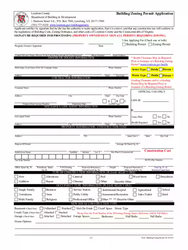 loudoun county building permit Preview on Page 1