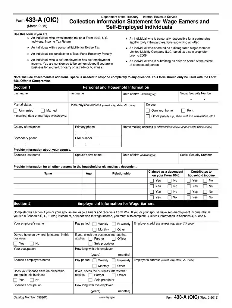 2019 form 433 Preview on Page 1