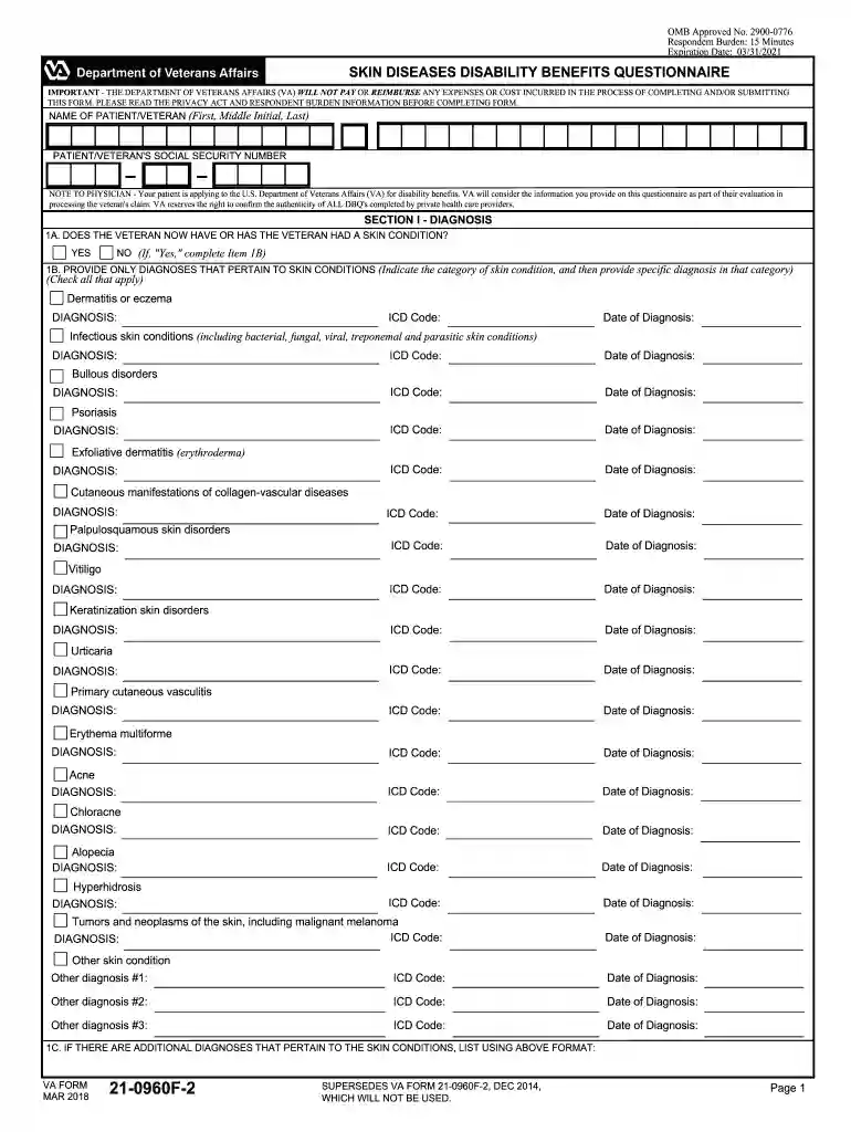 form skin questionnaire Preview on Page 1
