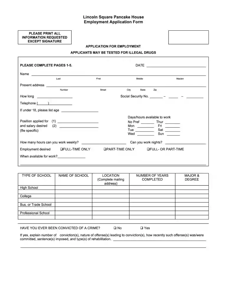 business form application Preview on Page 1