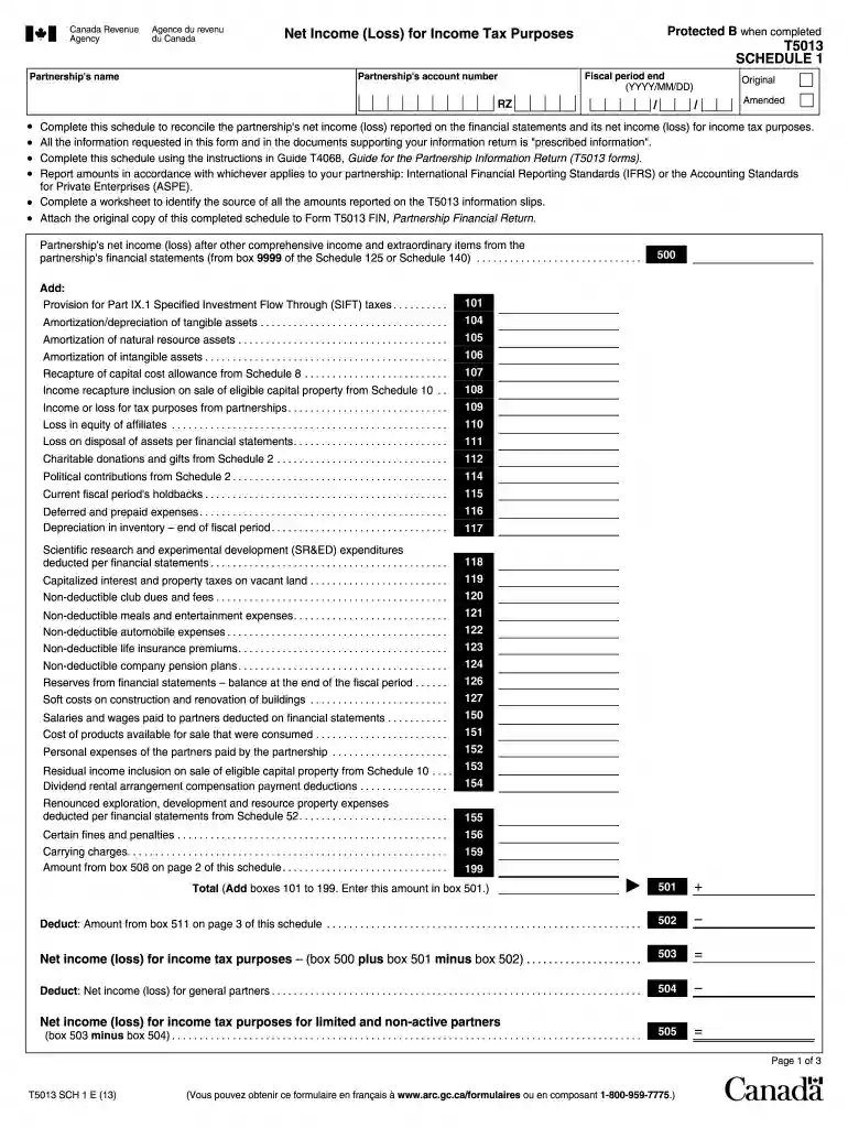 2013 Canada T5013 SCH 1 E Preview on Page 1
