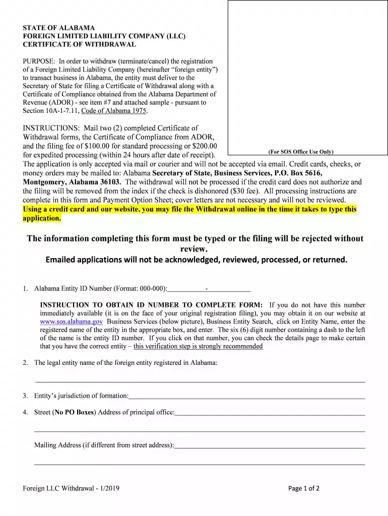 PURPOSE: In order to withdraw (terminate/cancel) the registration Preview on Page 1