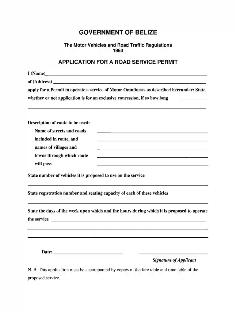 road permit Preview on Page 1