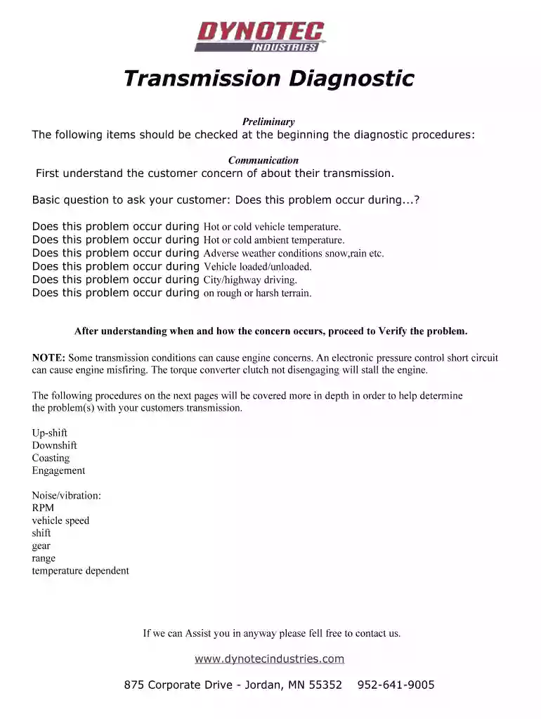 pre diagnostics work sheet Preview on Page 1
