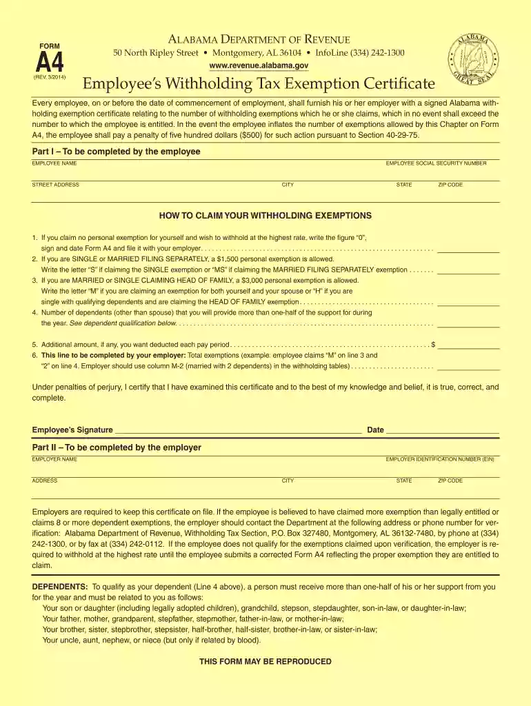 alabama state tax exemption form Preview on Page 1