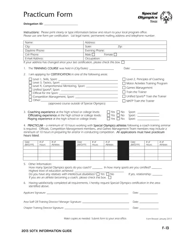 sotx medical form Preview on Page 1
