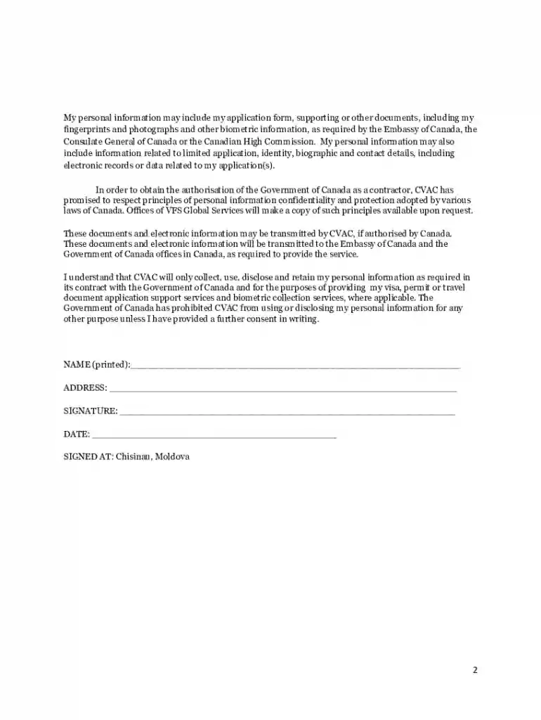 vfs consent form for passport submission philippines Preview on Page 1