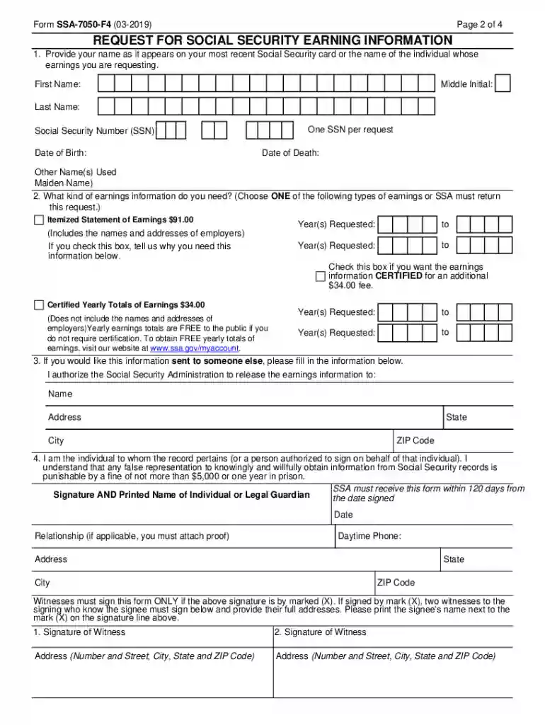 ssa 7050 form Preview on Page 1