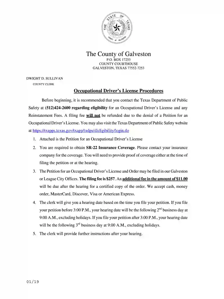 texas occupational county form Preview on Page 1