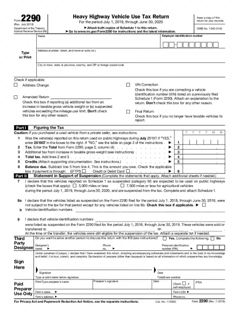 irs 2290 form 2023 printable Preview on Page 1
