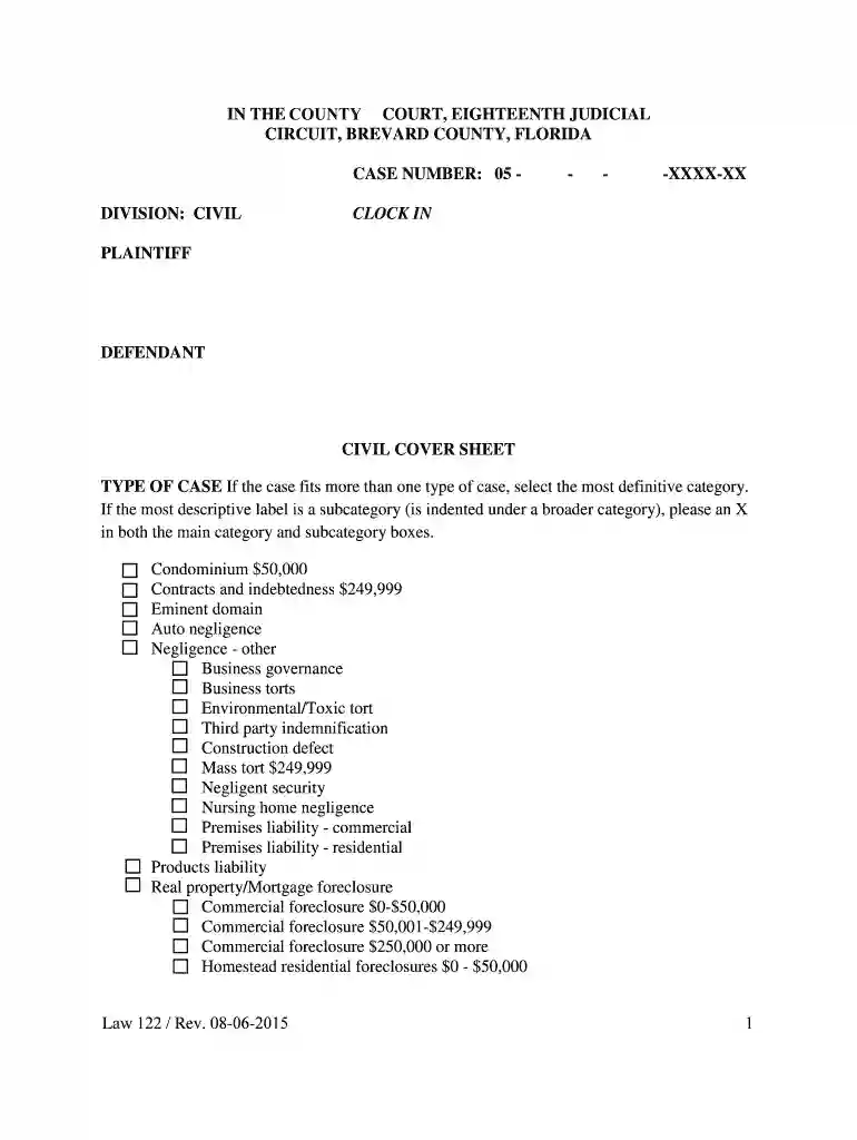 brevard county clerk of courts landlord lease forms Preview on Page 1