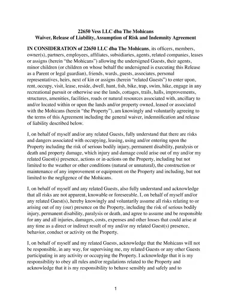uhc waiver of liability Preview on Page 1