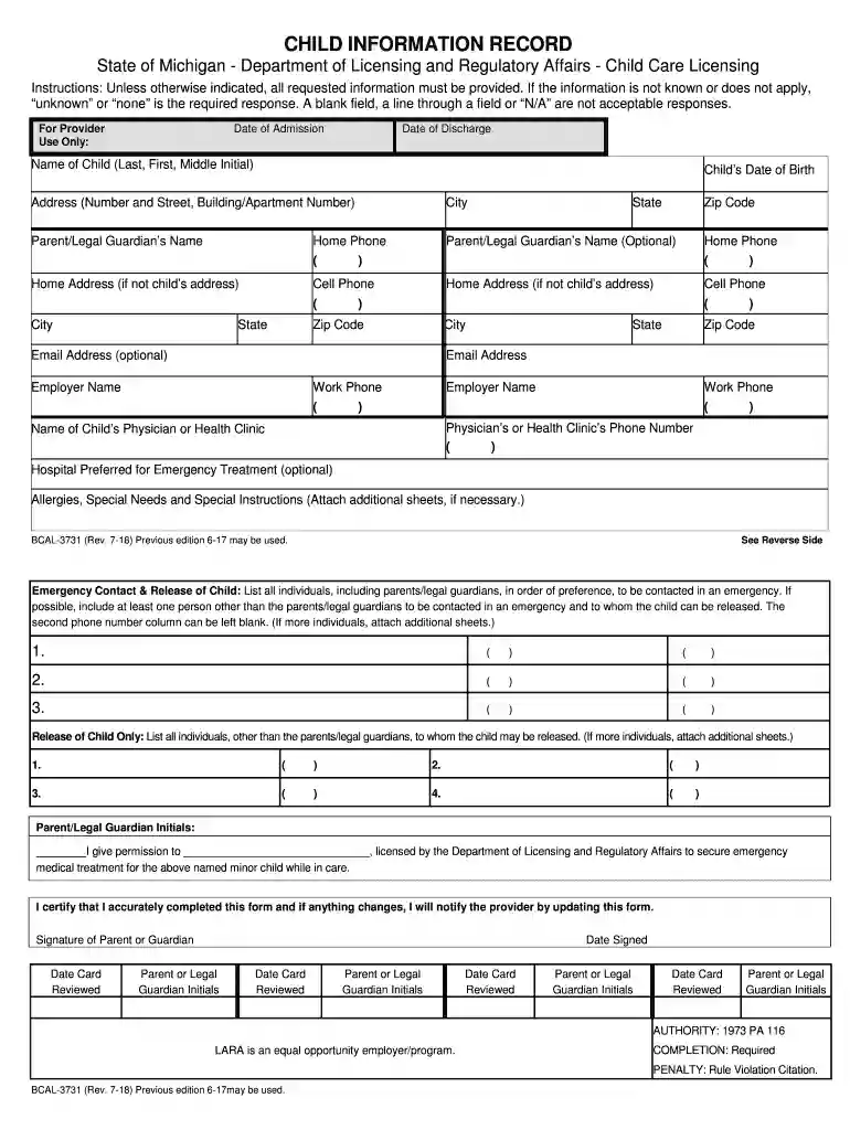bcal 3731 Preview on Page 1
