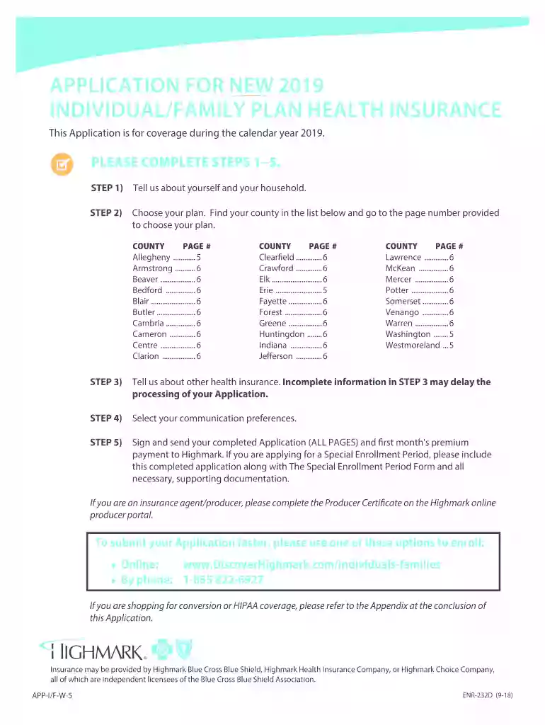 APPLICATION FOR NEW 2019 INDIVIDUAL - Preview on Page 1