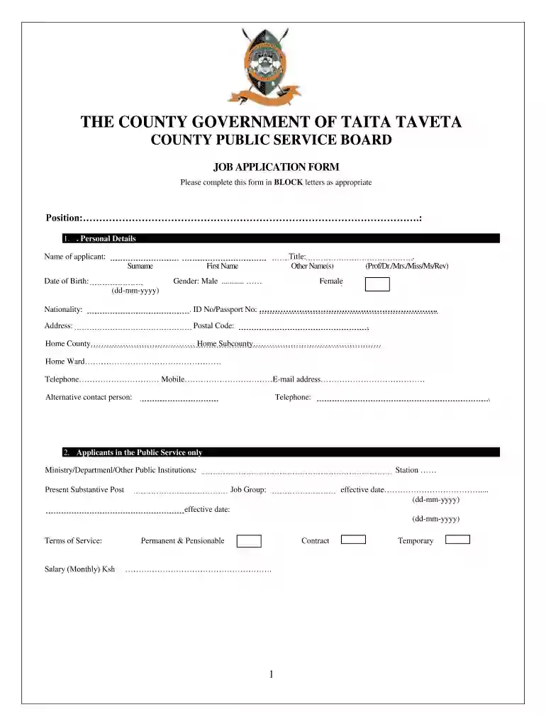 taita taveta public service board Preview on Page 1