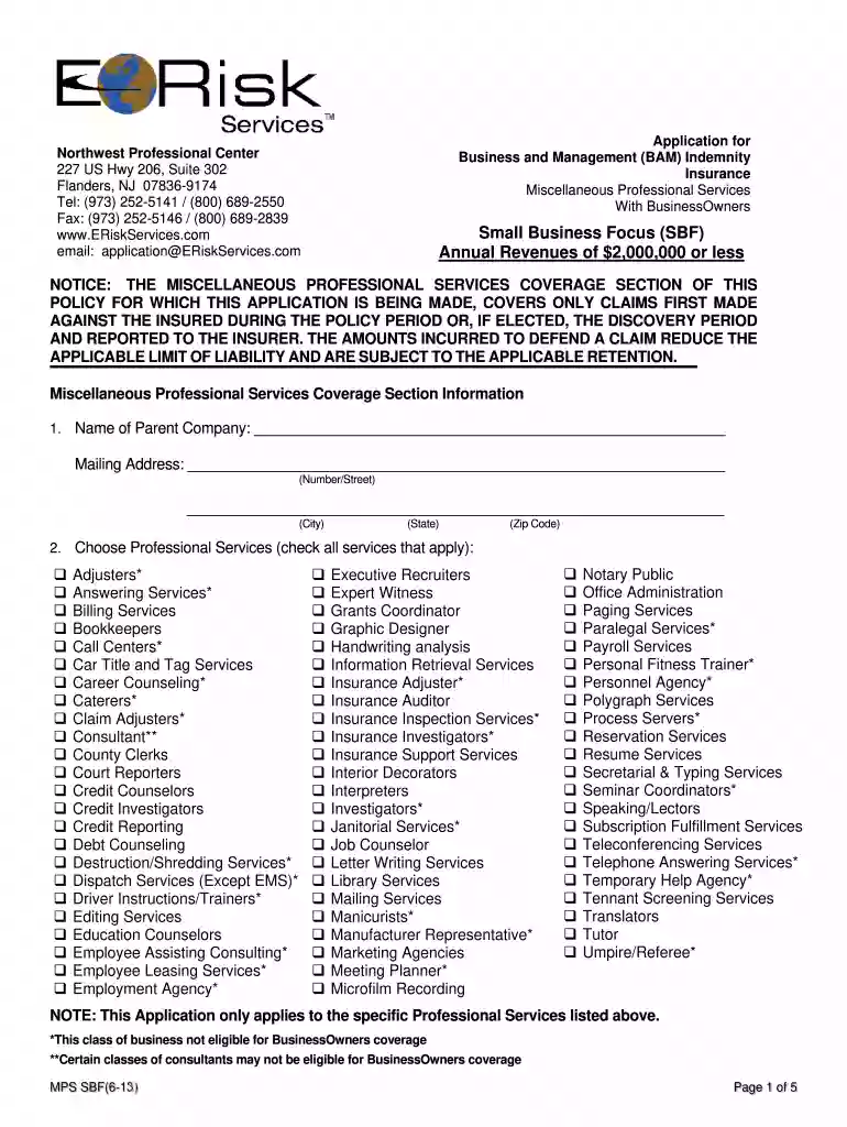 application e risk Preview on Page 1