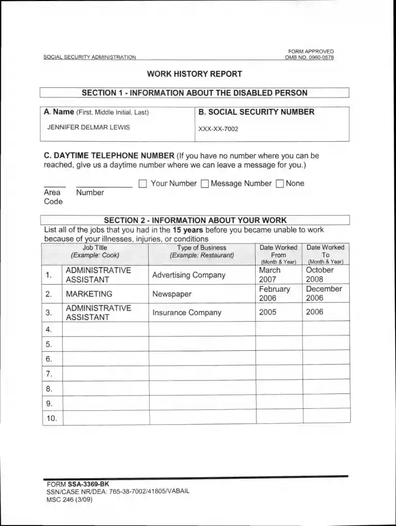form approved omb 0960 0578 2009 Preview on Page 1