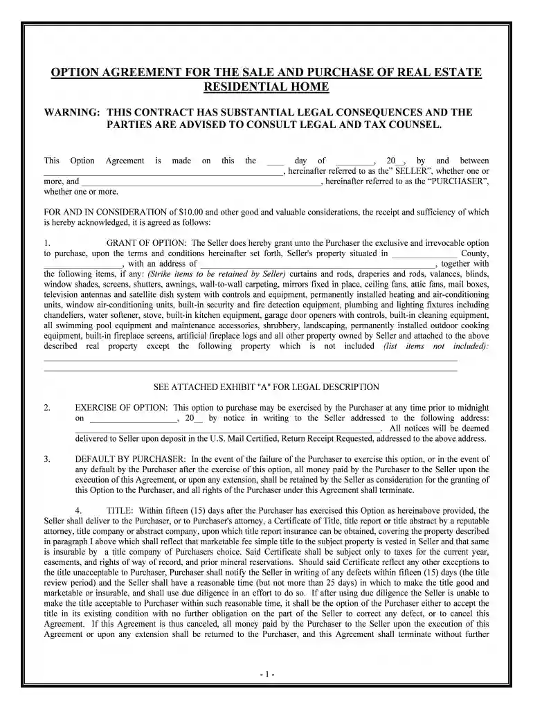 purchase residential home Preview on Page 1