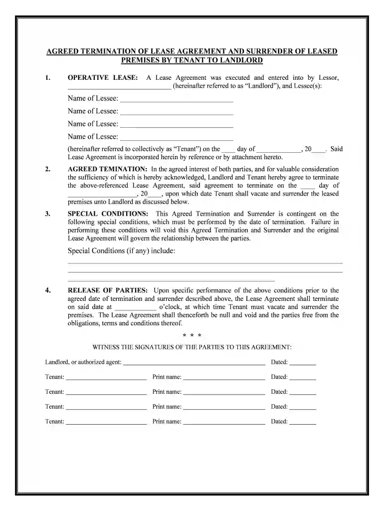 surrender of commercial lease template Preview on Page 1