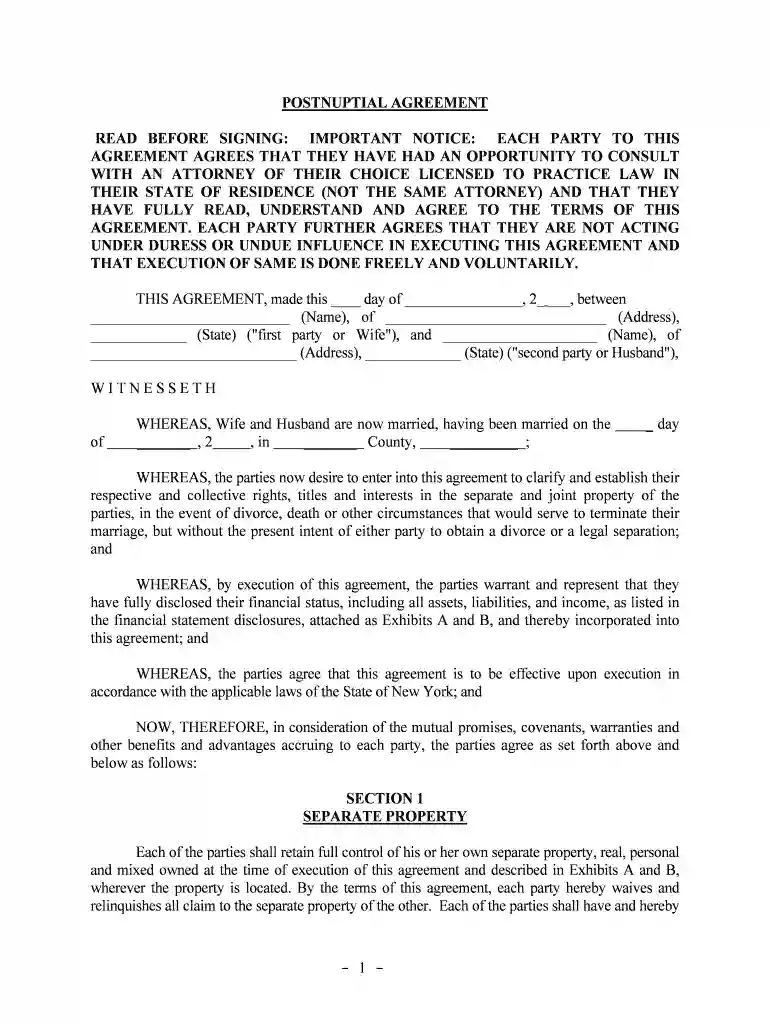 postnuptial Preview on Page 1