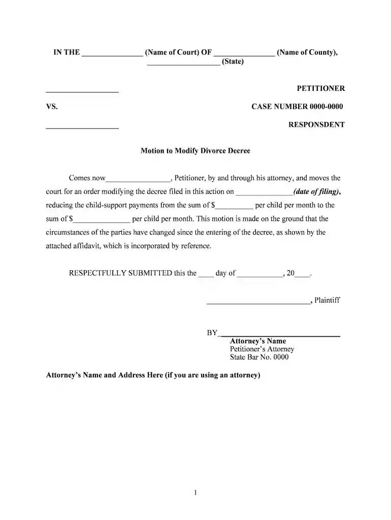 motion modify decree Preview on Page 1