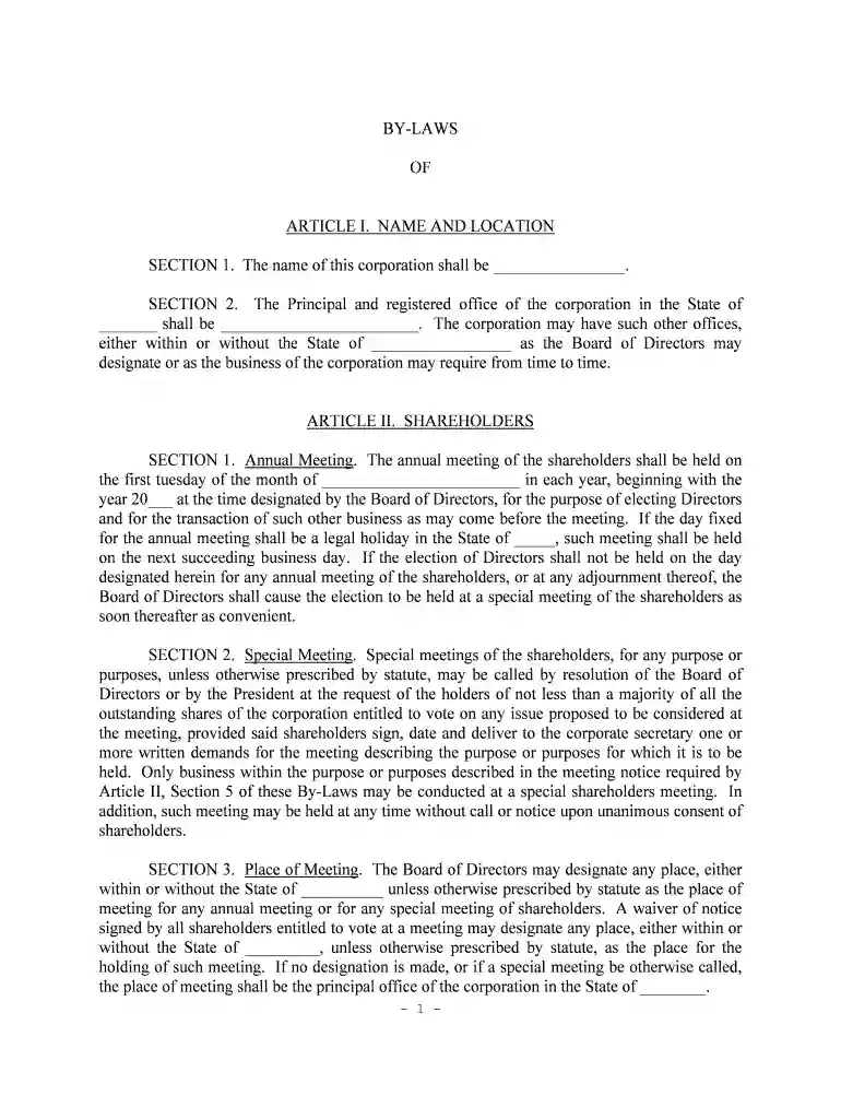 bylaws Preview on Page 1