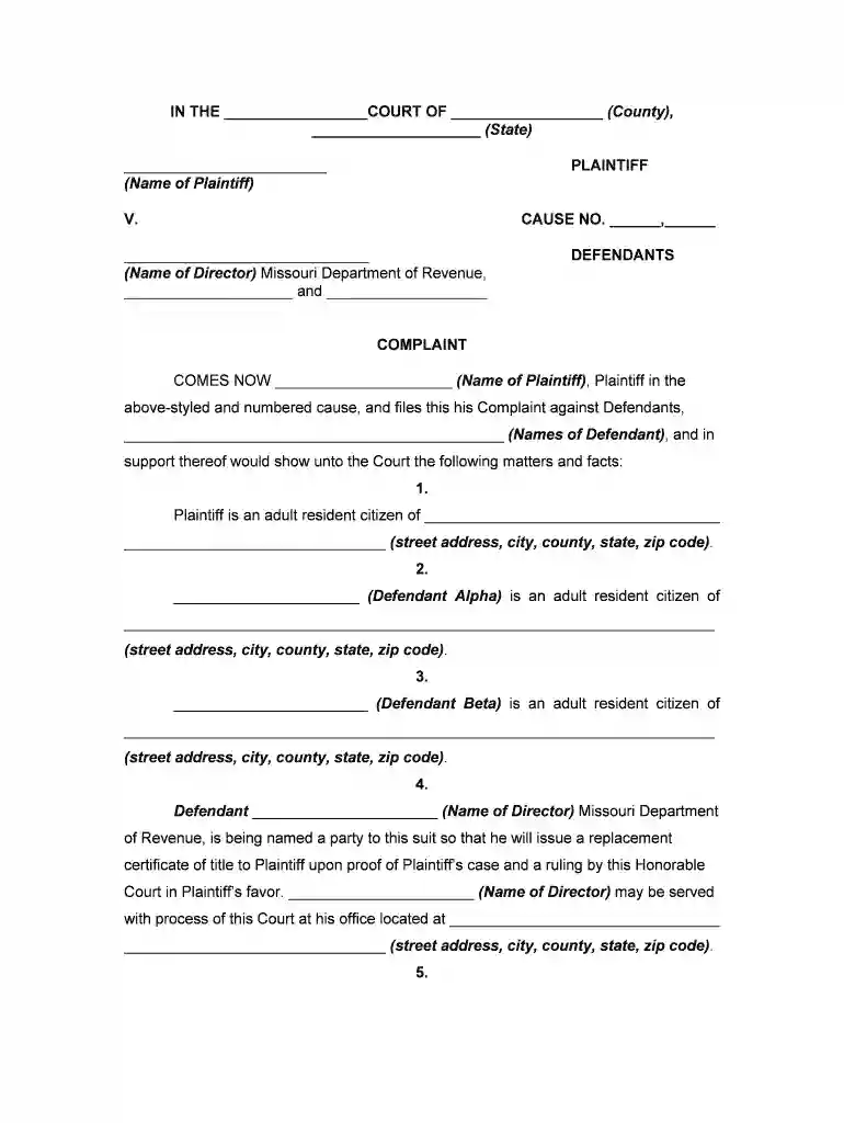 declaratory judgment vehicle title missouri Preview on Page 1