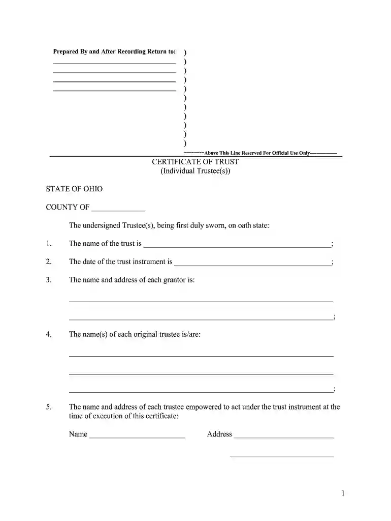 ohio trust Preview on Page 1