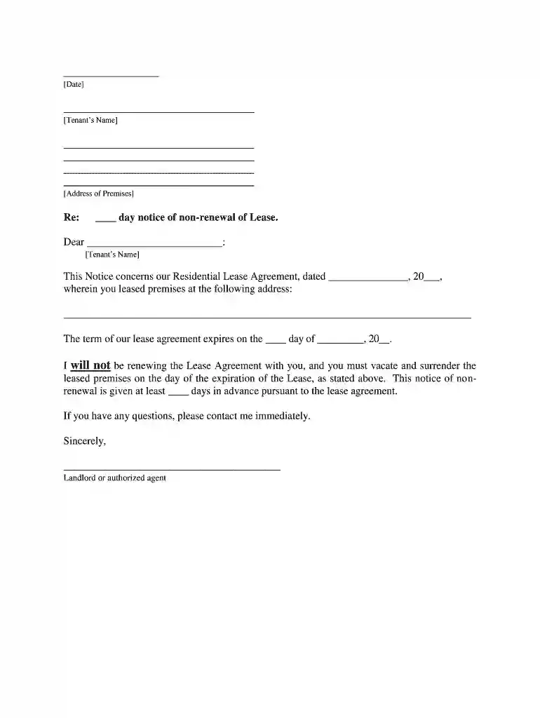 notice of non renewal of lease maryland Preview on Page 1