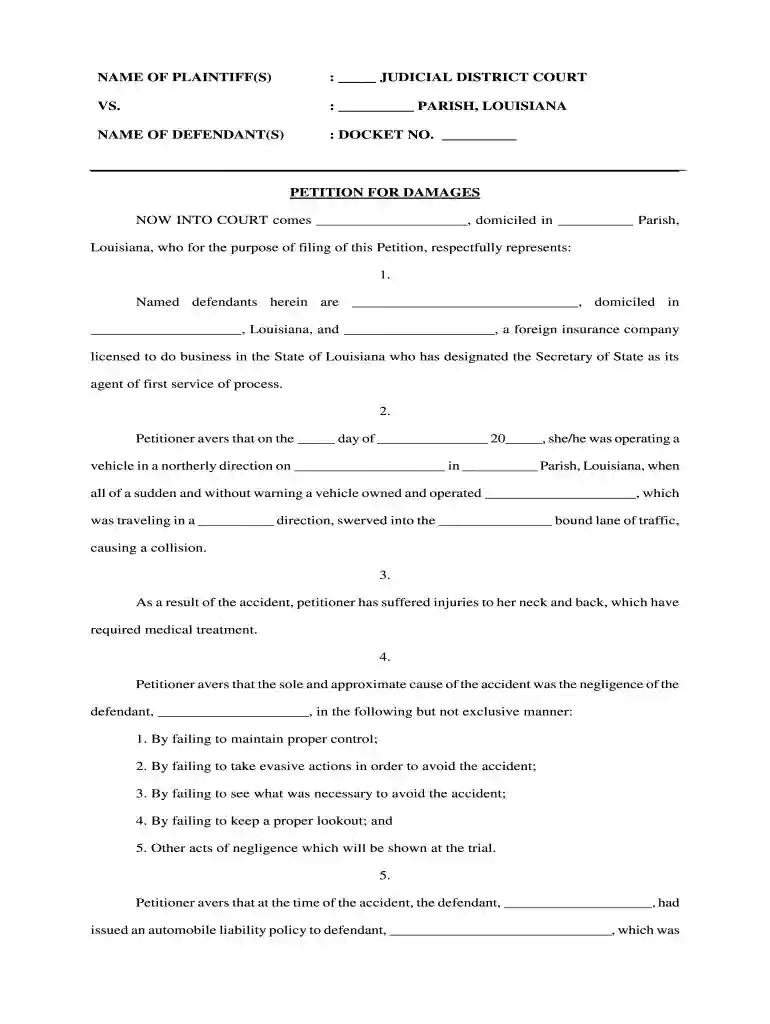 louisiana petition Preview on Page 1