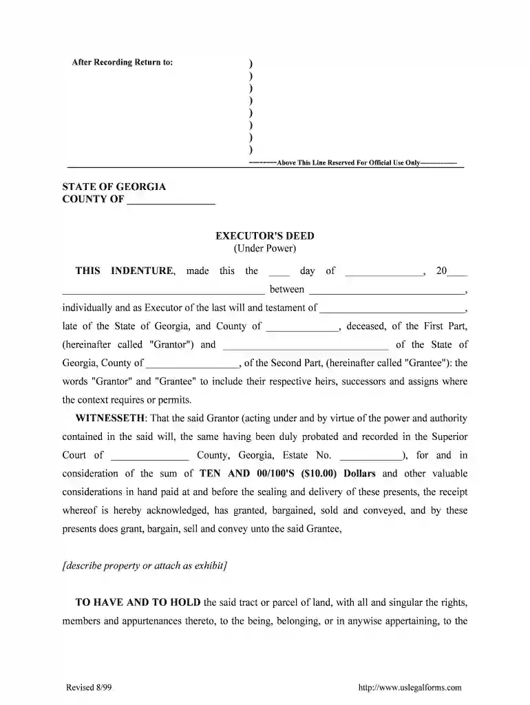 executor's deed georgia Preview on Page 1