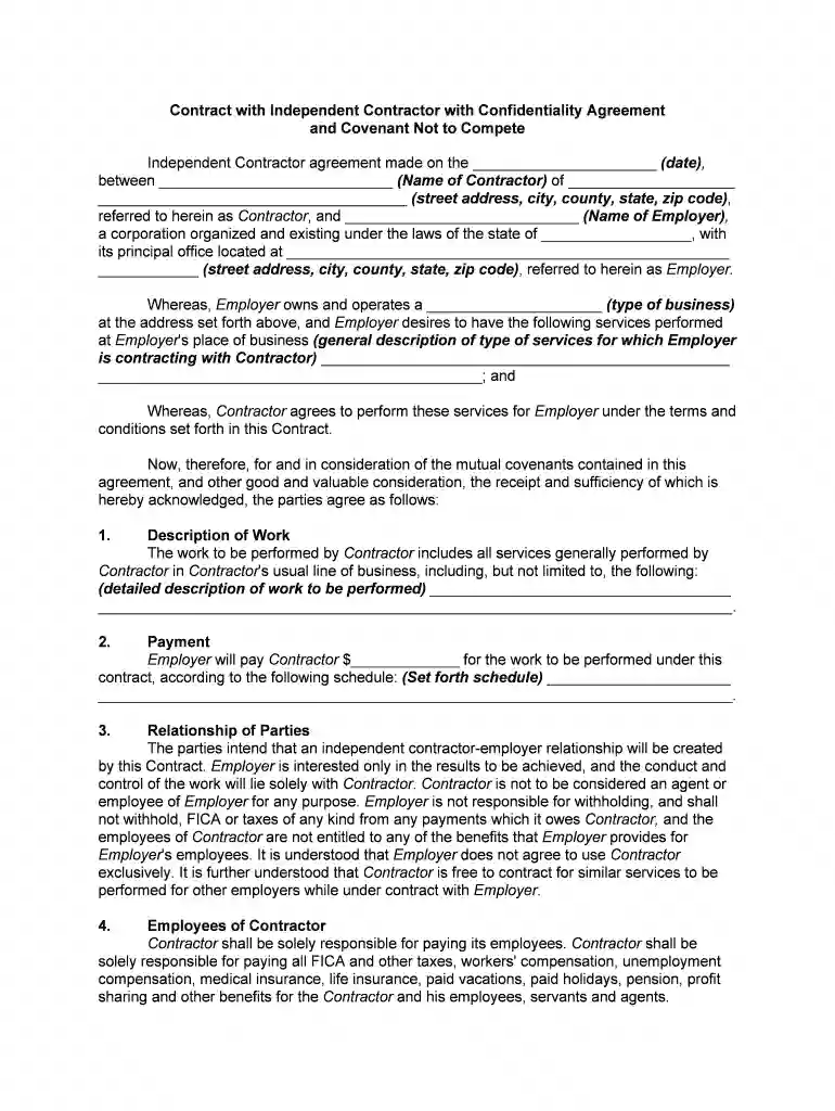 contract independent contractor Preview on Page 1