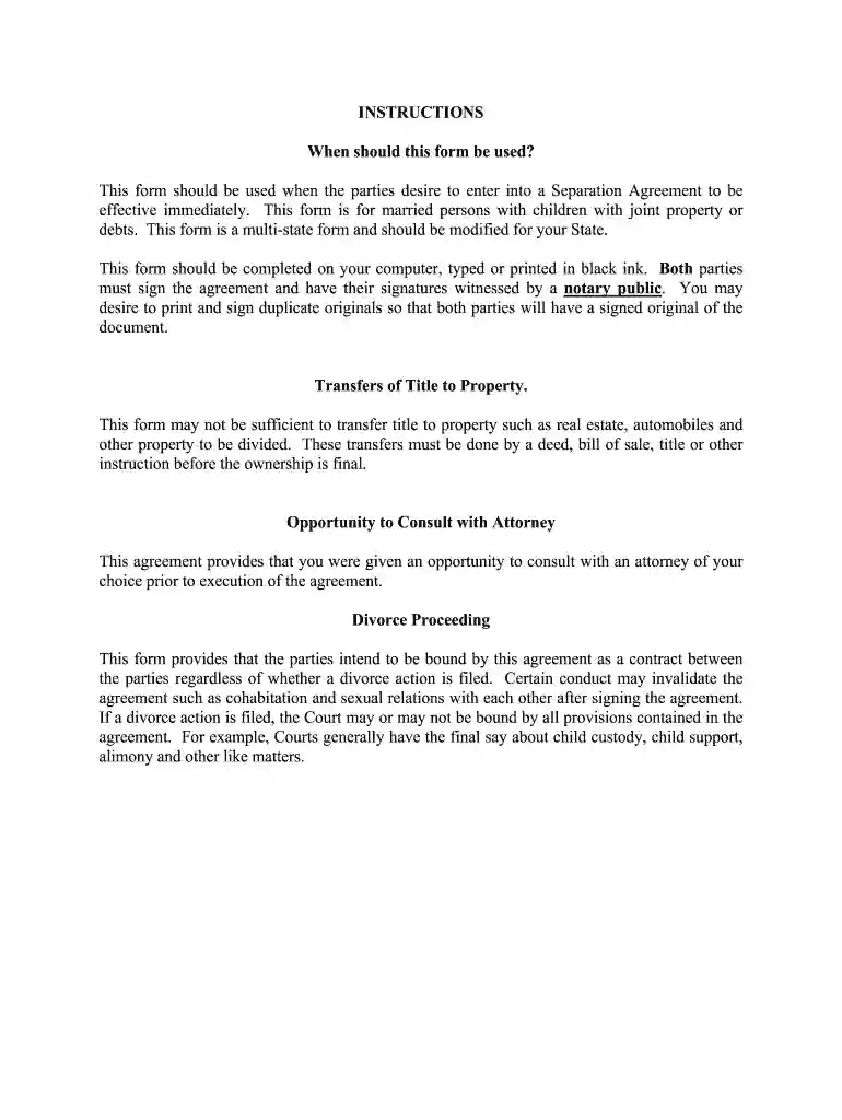 divorce agreement template Preview on Page 1