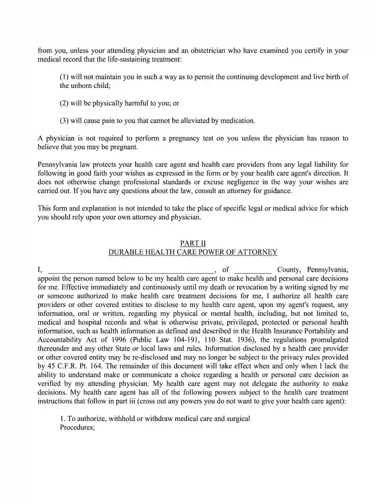 pennsylvania advance directive Preview on Page 1