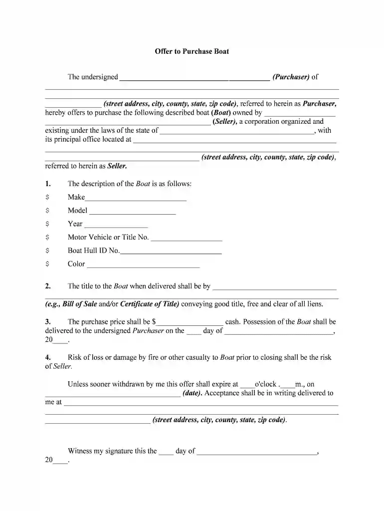 purchase boat form agreement Preview on Page 1
