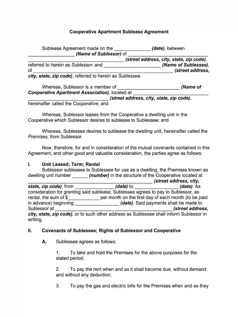 cooperative agreement template Preview on Page 1