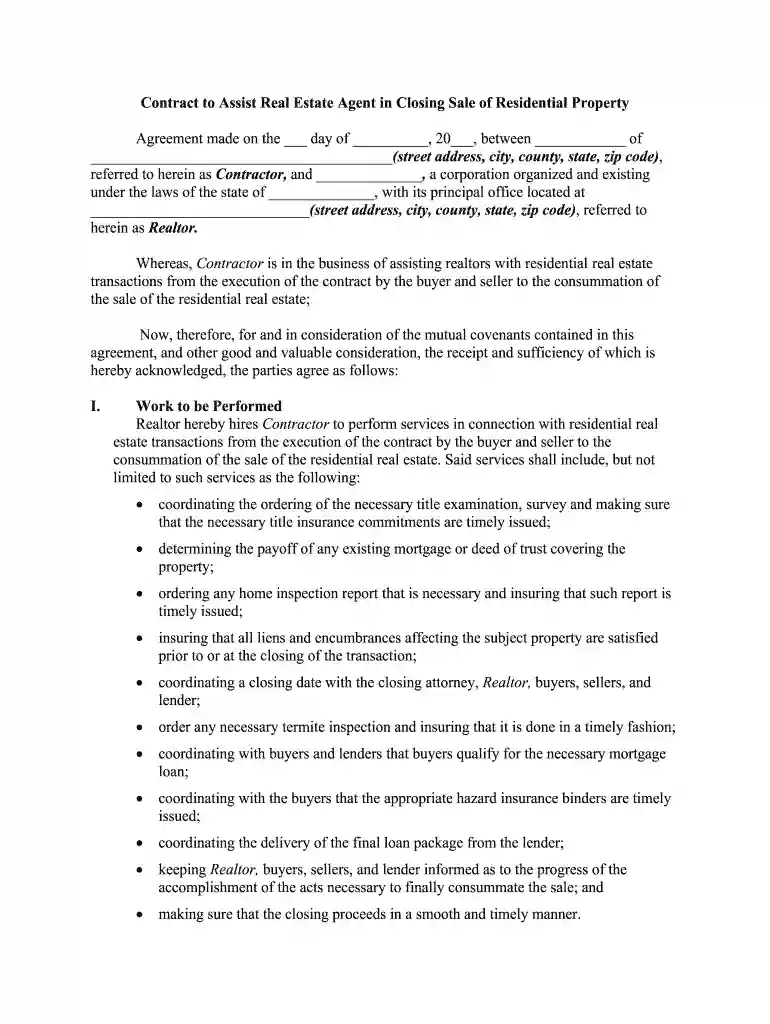 real estate form Preview on Page 1
