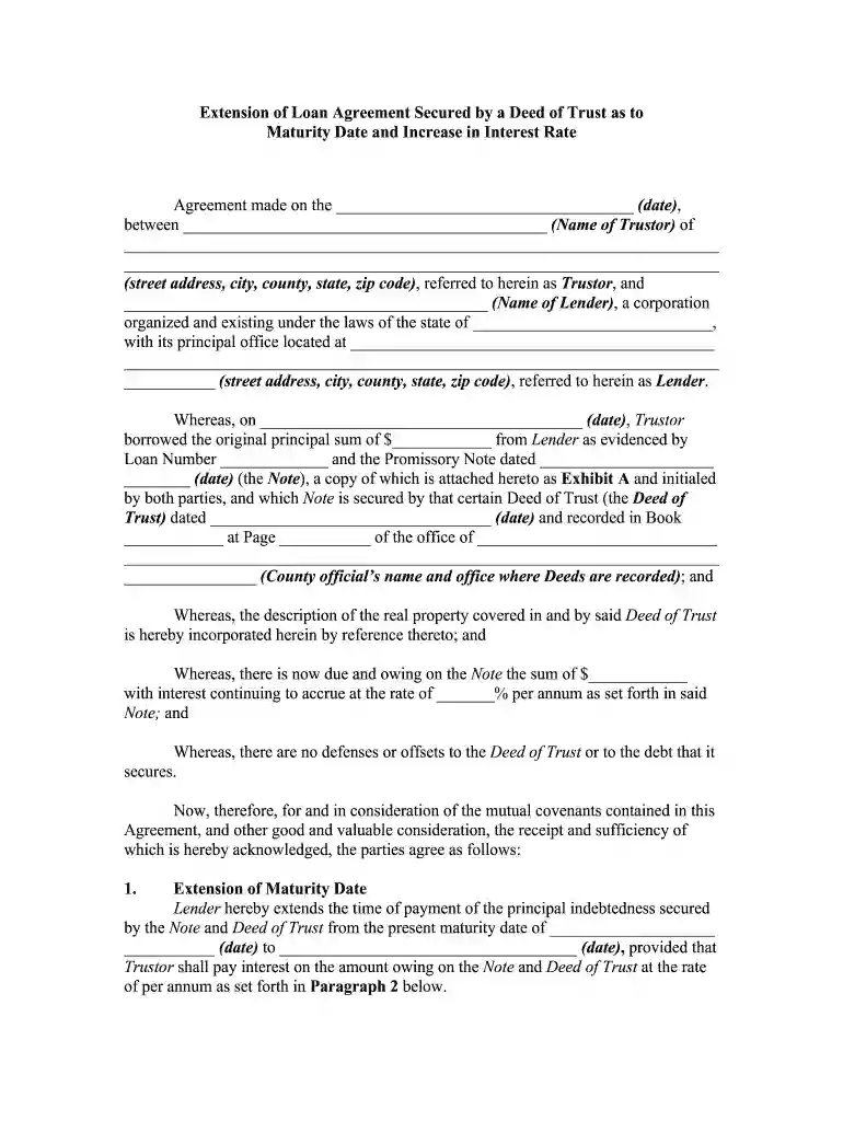 loan agreement form Preview on Page 1
