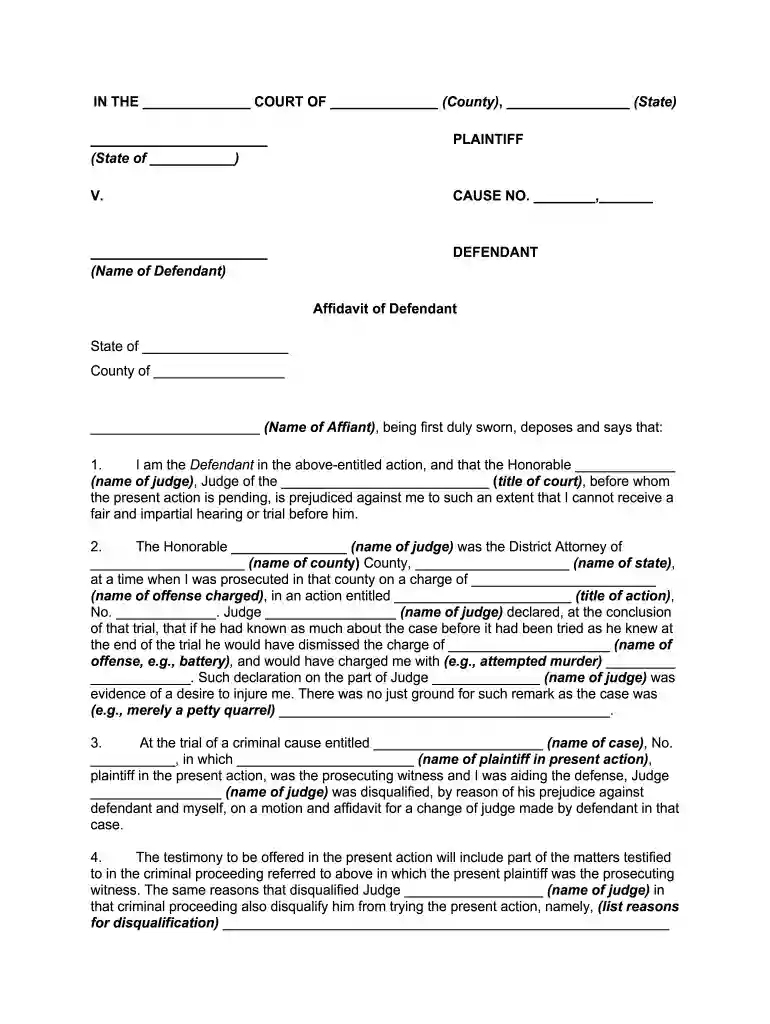 motion to disqualify judge florida sample Preview on Page 1