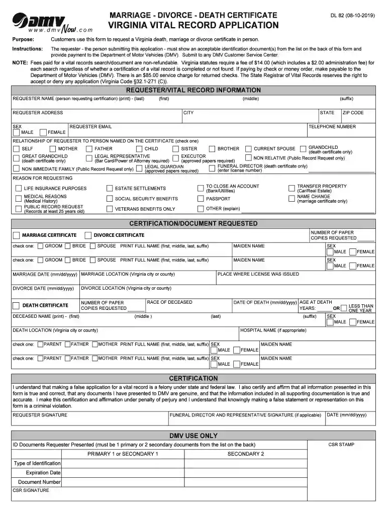 form dl82 Preview on Page 1