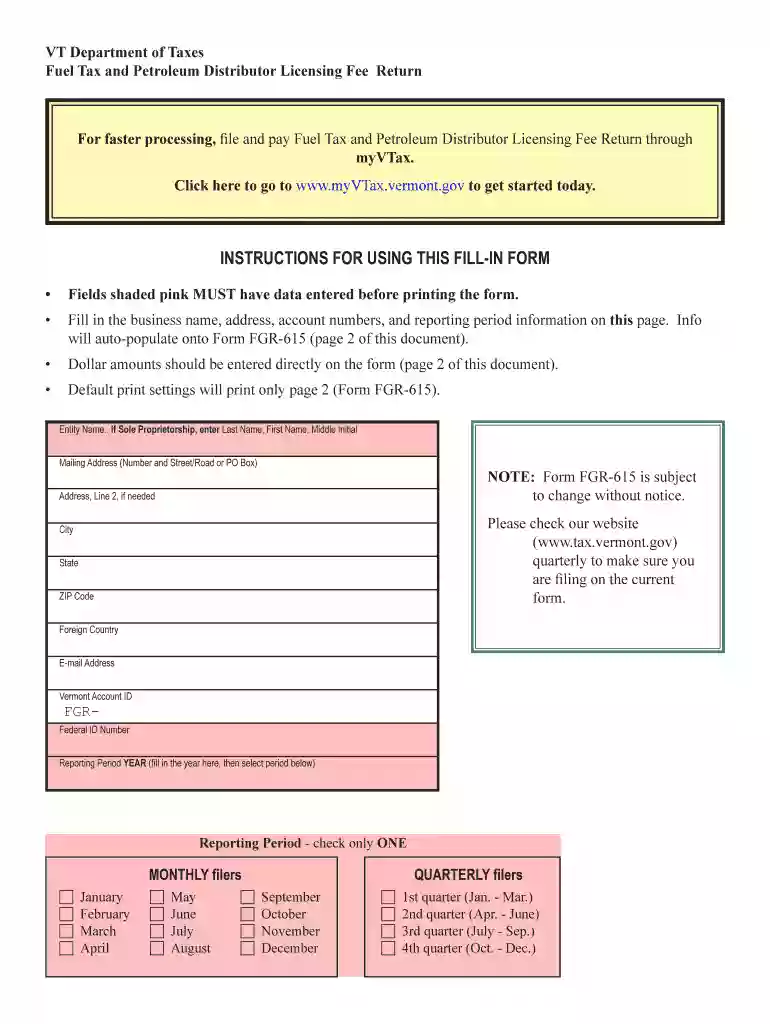 vermont fuel distributor return Preview on Page 1