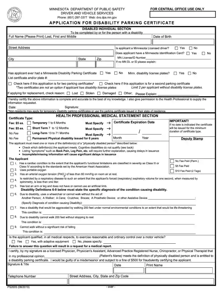 dmv disability application Preview on Page 1