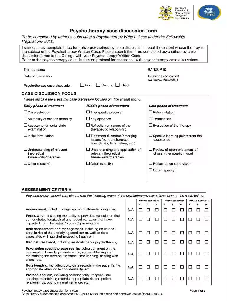 psychotherapy case discussion Preview on Page 1