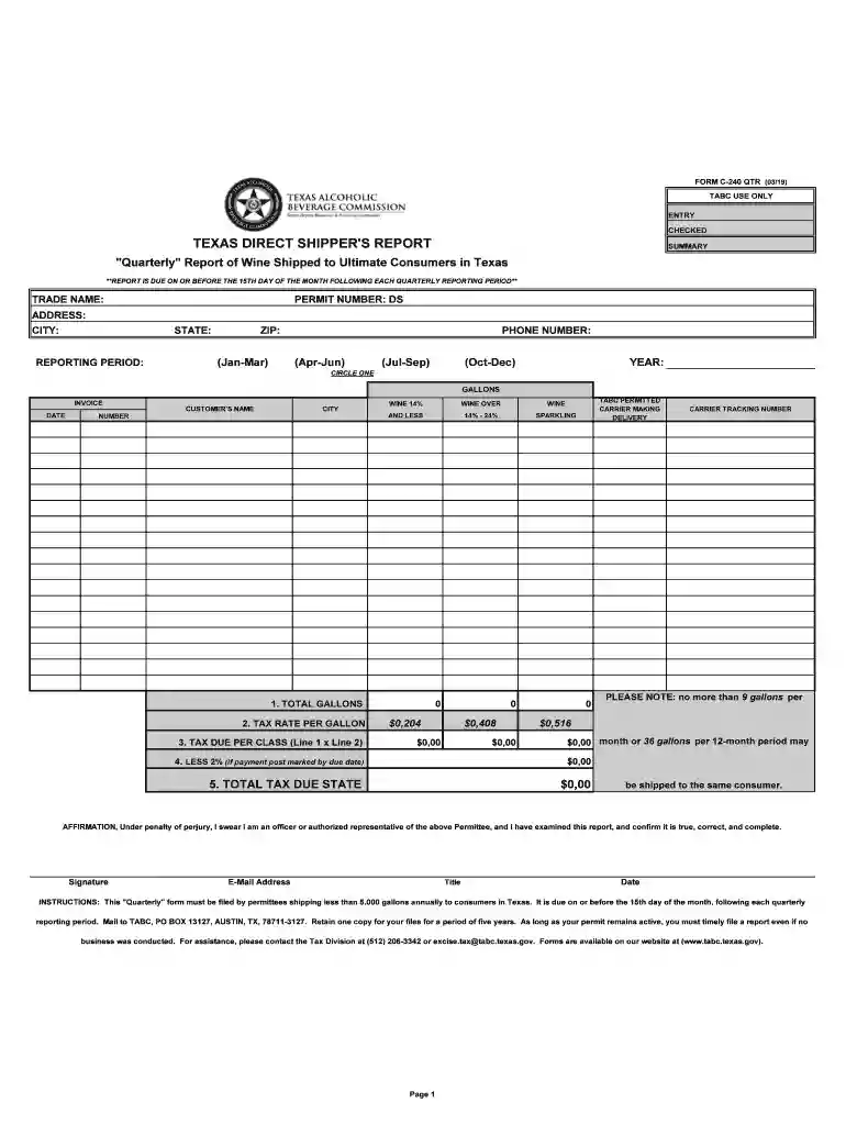 texas report quarterly form Preview on Page 1